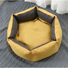 Custom Waterproof Washable Best Round Long Faux Fur Removable Non-Slip Pet Bed Manufacturer Supplies Outdoor Cat Dog Bed Fluffy